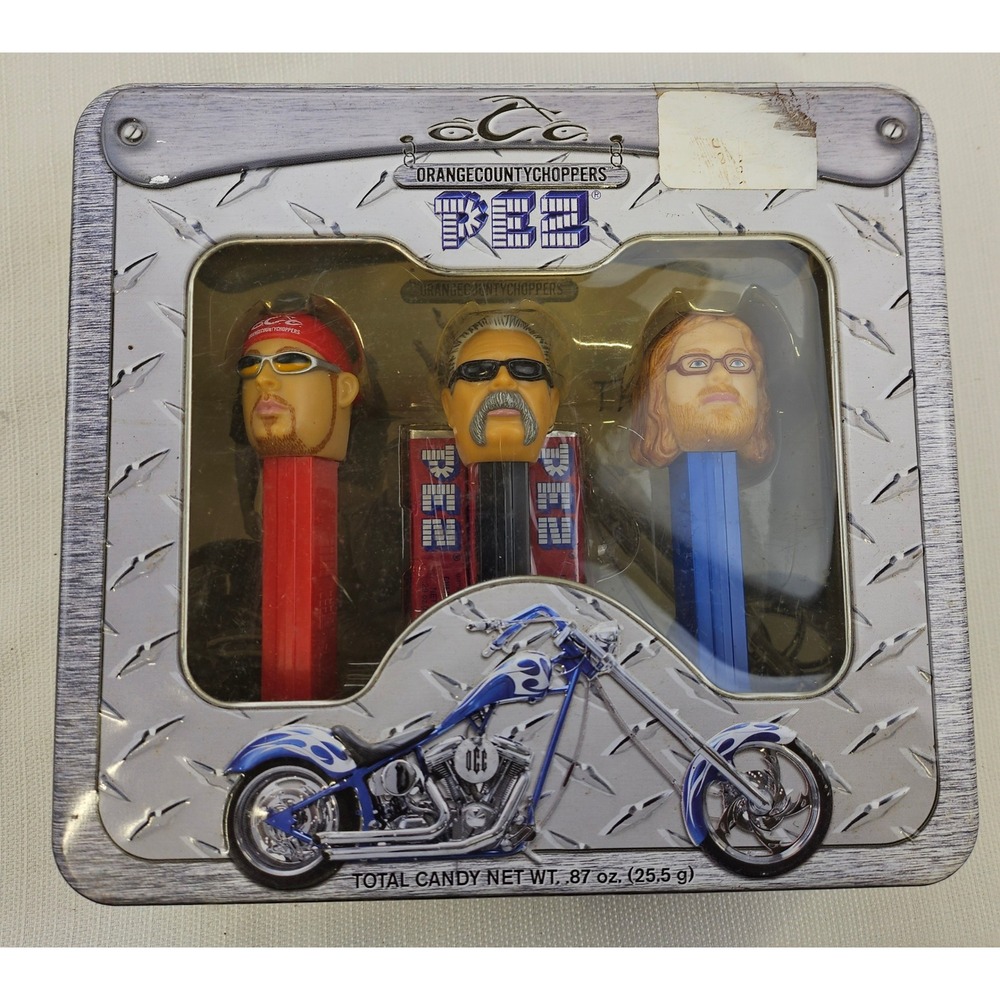 Orange County Choppers Pez Gift Set American Chopper Paul Sr Jr Mikey Tin‎ 2006 - Picture 11 of 11